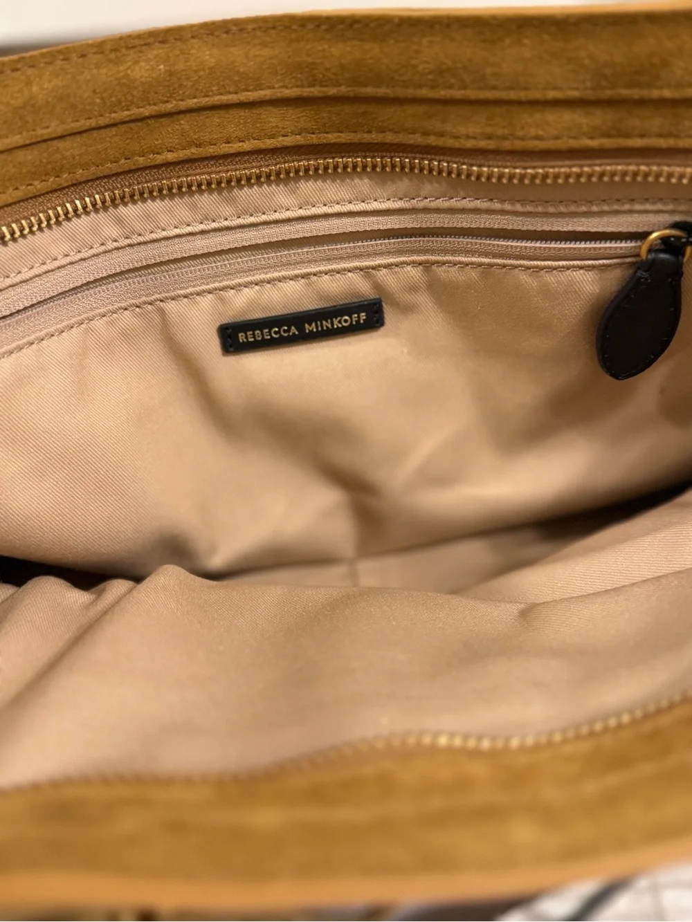 Rebecca Minkoff Regan Satchel in Tan Suede